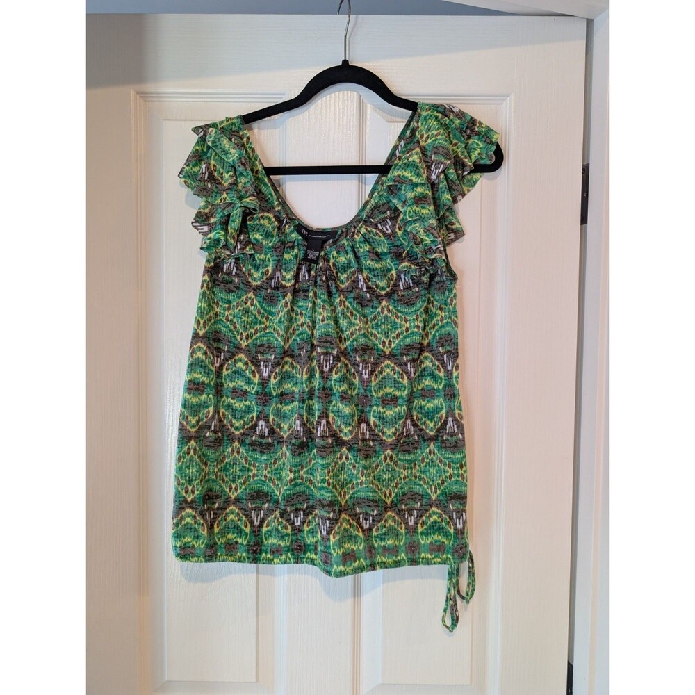 Inc-international-concepts Women's Green Sleeveless Blouse- Large